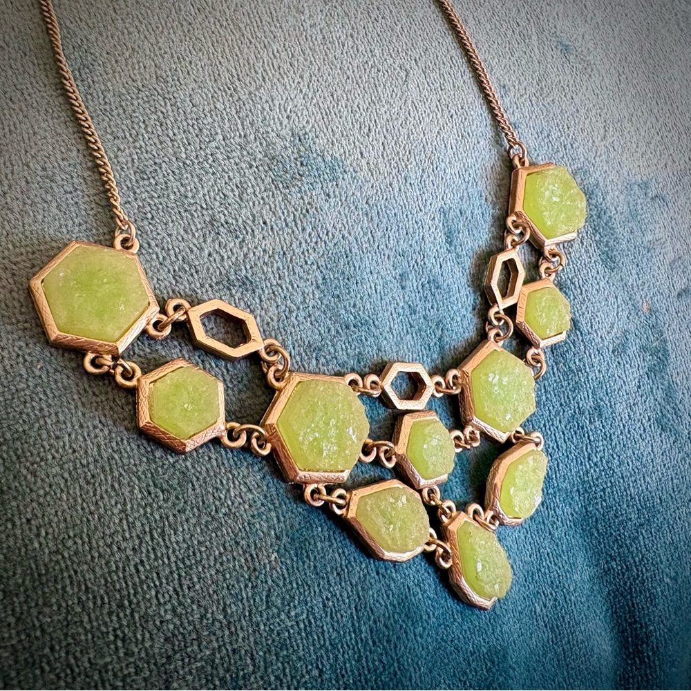 3 FOR $40: Elegant Green Druzy Statement Necklace